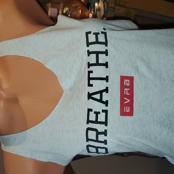 EVAB raw edge hem t back tank top S EUC - Picture 2 of 5